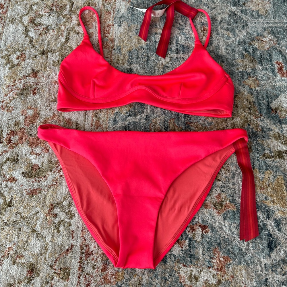 Left On Friday LOF Womens Bikini Swim Set  Sz L  Club Top and Bottom